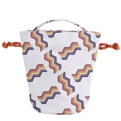 Illustration Abstract-art Diagonal Stripe Stripes Drawstring Bucket Bag by Wegoenart