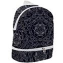 Illustration Black White Rosette Mandala Ornament Wallpaper Zip Bottom Backpack View2