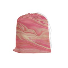 Illustration Graphic Pattern Texrure Pink Maeble Drawstring Pouch (large) by Wegoenart