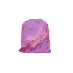 Illustration Art Pink Design Wallpaper Drawstring Pouch (small) by Wegoenart
