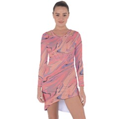 Illustration Background Light Abstract Texture Asymmetric Cut-out Shift Dress by Wegoenart