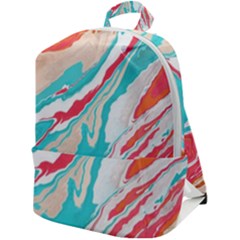 Stone Marble Texturw Pattern Zip Up Backpack by Wegoenart