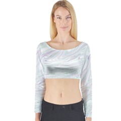 Illustration Marble Texture Marble Painting Long Sleeve Crop Top by Wegoenart
