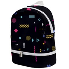 Illustration Geometric Art Colorful Shapes Zip Bottom Backpack by Wegoenart