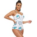 Pattern Business Graphics Seamless Retro Full Coverage Swimsuit View3