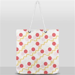 Line Patter Dots Dot Lines Decorative Full Print Rope Handle Tote (large) by Wegoenart