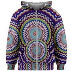 Illustration Kaleidoscope Geometric Circles Kids  Zipper Hoodie Without Drawstring by Wegoenart