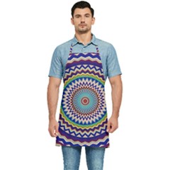 Illustration Kaleidoscope Geometric Circles Kitchen Apron by Wegoenart