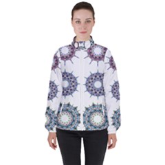 Illustration Pattern Geometric Art Dividers Digital Art Women s High Neck Windbreaker by Wegoenart