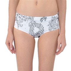 Im Fourth Dimension Black White 34 Mid-waist Bikini Bottoms by imanmulyana