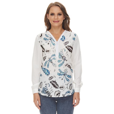 Im Fourth Dimension Colour 35 Zip Up Long Sleeve Blouse by imanmulyana