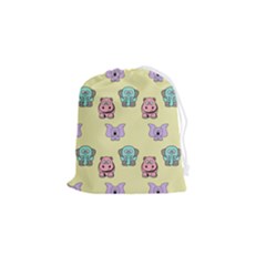 Illustration Animals Pastel Children Colorful Drawstring Pouch (small) by Wegoenart