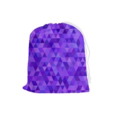 Illustration Purple Triangle Purple Background Drawstring Pouch (large) by Wegoenart