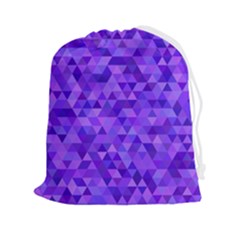 Illustration Purple Triangle Purple Background Drawstring Pouch (2xl) by Wegoenart