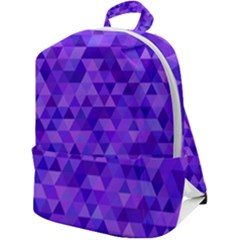 Illustration Purple Triangle Purple Background Zip Up Backpack by Wegoenart