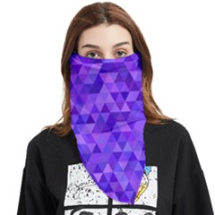Illustration Purple Triangle Purple Background Face Covering Bandana (triangle) by Wegoenart
