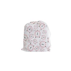 Illustration Background Pattern Texture Clock Drawstring Pouch (xs) by Wegoenart