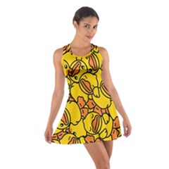 Illustration Duck Cartoon Background Pattern Cotton Racerback Dress by Wegoenart