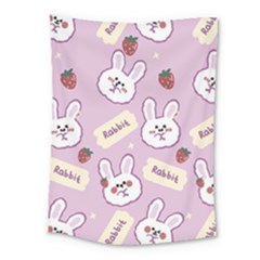 Illustration Rabbit Cartoon Background Pattern Medium Tapestry by Sudhe