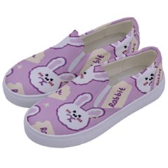 Illustration Rabbit Cartoon Background Pattern Kids  Canvas Slip Ons by Sudhe