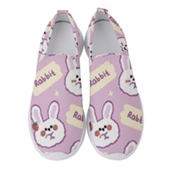 Illustration Rabbit Cartoon Background Pattern Women s Slip On Sneakers by Sudhe