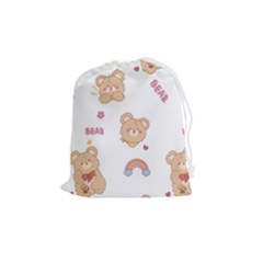 Illustrations Bear Cartoon Background Pattern Drawstring Pouch (medium) by Sudhe