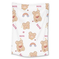 Illustrations Bear Cartoon Background Pattern Large Tapestry by Sudhe