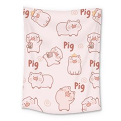 Pig Cartoon Background Pattern Medium Tapestry by Sudhe