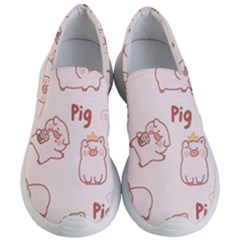 Pig Cartoon Background Pattern Women s Lightweight Slip Ons by Sudhe