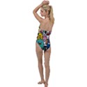 Illustration Animals Cartoon Background Pattern Go with the Flow One Piece Swimsuit View2