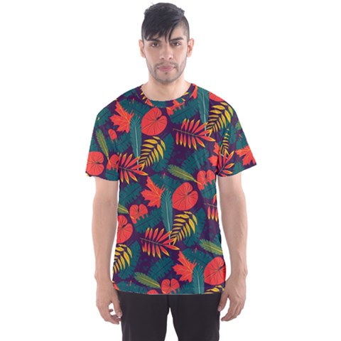 Leaves Pattern Wallpaper Seamless Men s Sport Mesh Tee by Sudhe