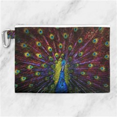 Beautiful Peacock Feather Canvas Cosmetic Bag (xl) by Jancukart