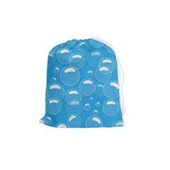 Pattern Blue Bubble Pattern Background Drawstring Pouch (medium) by Amaryn4rt