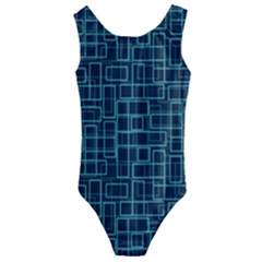 Abstract Illustration Background Rectangles Pattern Kids  Cut-out Back One Piece Swimsuit by Amaryn4rt
