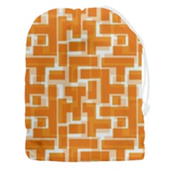 Illustration Orange Background Rectangles Pattern Drawstring Pouch (3xl) by Amaryn4rt
