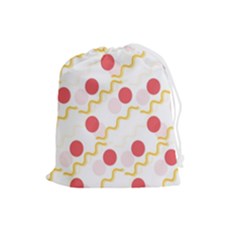 Illustration Abstract Line Pattern Dot Lines Decorative Drawstring Pouch (large) by Amaryn4rt