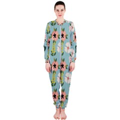 Illustration Flower White Pattern Floral Onepiece Jumpsuit (ladies) by Amaryn4rt