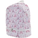 Eiffel Tower Pattern Wallpaper Zip Bottom Backpack View1