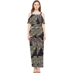 Jungle Sheets Tropical Pattern Draped Sleeveless Chiffon Jumpsuit by Amaryn4rt