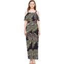 Jungle Sheets Tropical Pattern Draped Sleeveless Chiffon Jumpsuit View1