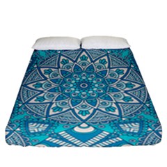 Mandala Blue Fitted Sheet (california King Size) by zappwaits