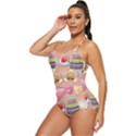 Illustration Seamless Pattern Standardize Retro Full Coverage Swimsuit View2