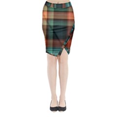 Plaid Tartan Checkered Tablecloth Midi Wrap Pencil Skirt by danenraven