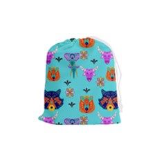 Illustration Design Gardening Texture Drawstring Pouch (medium) by danenraven