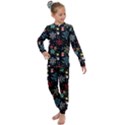 Illustration Xmas Christmas Thanks Giving Pattern Kids  Long Sleeve Set  View1