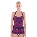 Illustration Background Pattern Texture Design Boyleg Halter Swimsuit  View1