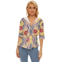 Background Flower Abstract Pattern Lightweight Drawstring Hooded Top by danenraven