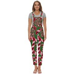 Christmas Wrapping Paper Abstract Women s Pinafore Overalls Jumpsuit by danenraven