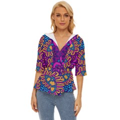 Mandala Fishes Lightweight Drawstring Hooded Top by ConteMonfrey