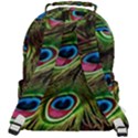 Peacock Feathers Color Plumage Rounded Multi Pocket Backpack View3